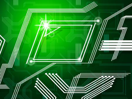 Green Lines Background Shows Telecommunications And Data Pathway