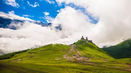 Green Mountain Under Clear Blue Sky