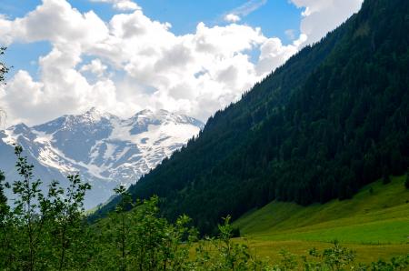 Green Mountain Under Cloudy Sky