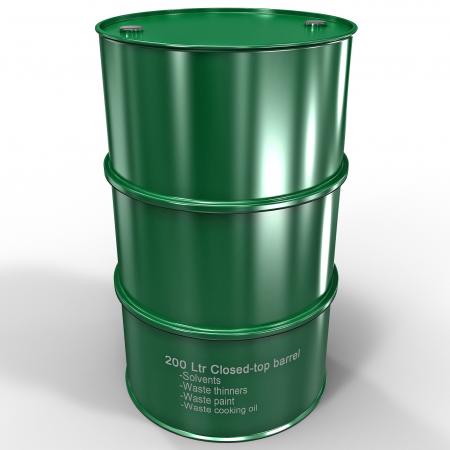 Green oil barrels