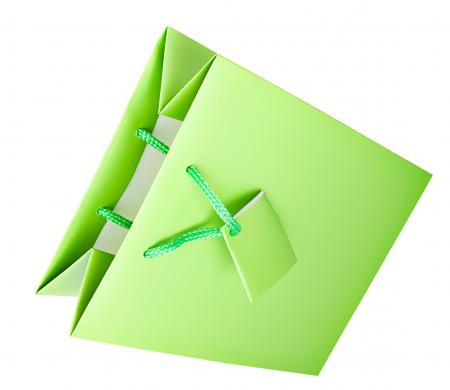 Green paper gift bag