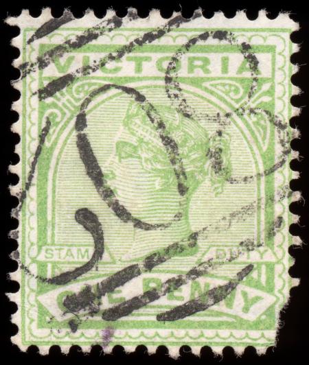 Green Queen Victoria Stamp