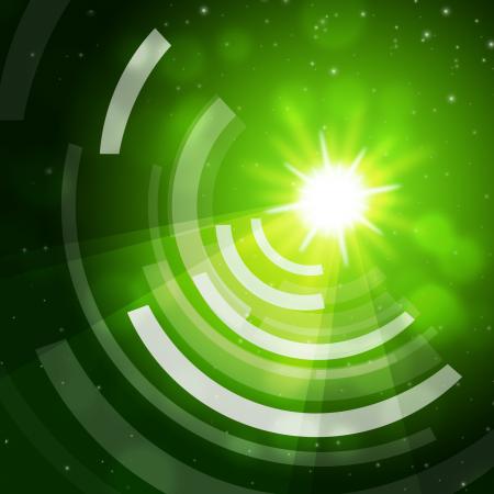 Green Sun Background Means Giving Offf Frequencies