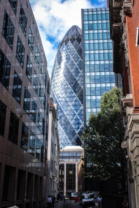 Grey and Blue Glass Bullet Tower