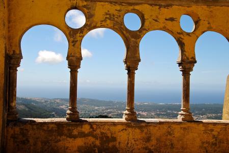 Grey Concrete 3 Baluster Near Mountains and Sea during Daytime