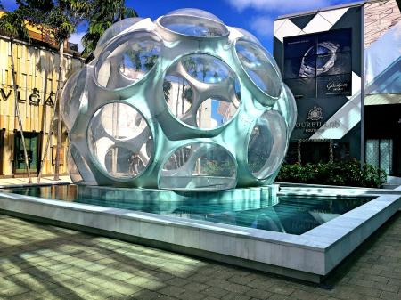 Grey Sphere With Round Holes Tourist Attraction