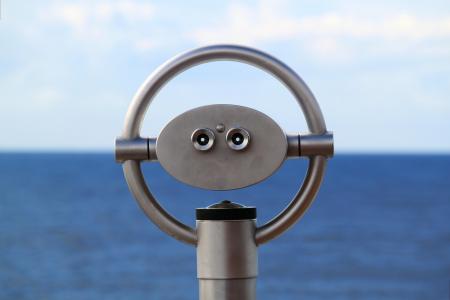 Grey Telescope by the Sea