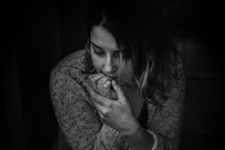 Greyscale Photography of Woman Wearing Long-sleeved Top