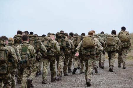 Group of Army Walking