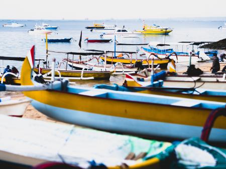 Group of Boats on Sea