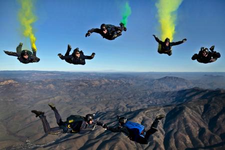 Group of Parachuters