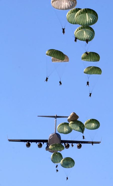 Group of Parachuters