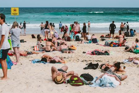 Group of People on Beach at Daytime