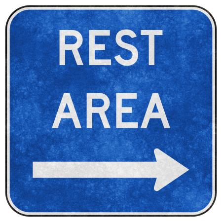 Grunge Road Sign - Rest Area