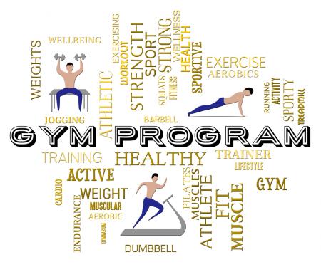 Gym Program Represents Fitness Center And Athletic