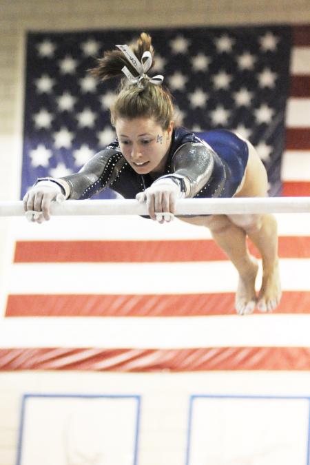 Gymnast Practicing