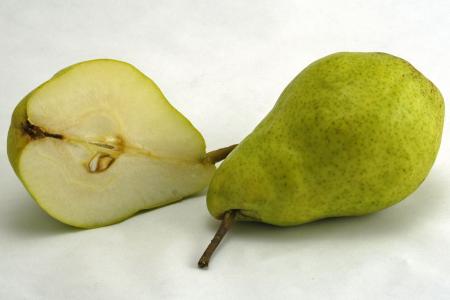 Half eaten pear