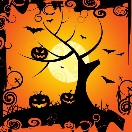 Halloween Tree Means Trick Or Treat And Celebration