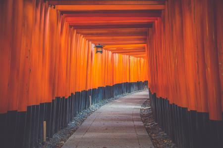 Hallway in Blue and Orange Wall Paint