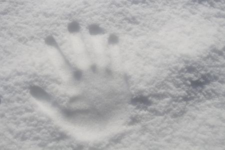 Hand Print On Snow