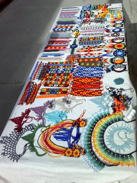 handmade crafts in a street market