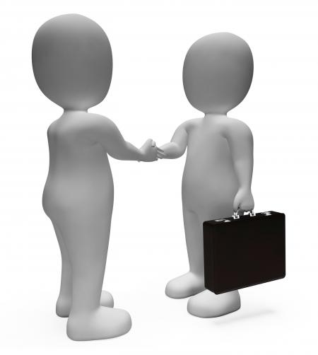 Handshake Businessmen Shows Deal Illustration And Contract 3d Renderin