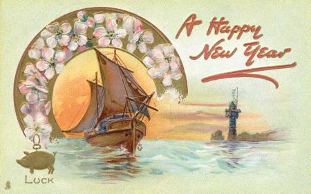 Happy New Year Card - Circa 1908