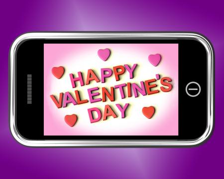 Happy Valentines Day Message On Mobile Shows Love