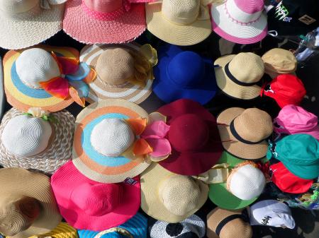 Hats on sale at market