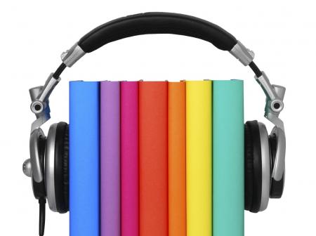 headphones and books