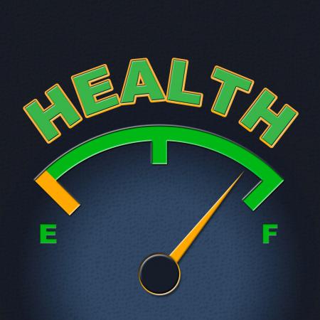 Health Gauge Indicates Preventive Medicine And Care