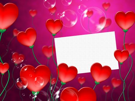 Heart Message Means Valentine Day And Correspond