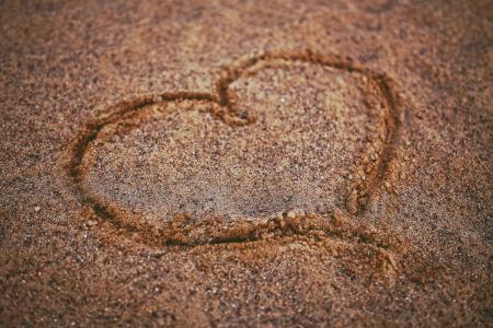 Heart on the sand