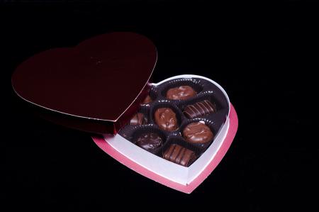 Heart shaped chocolate box