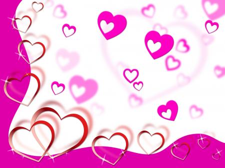 Hearts Background Shows Tenderness Affection And Dear