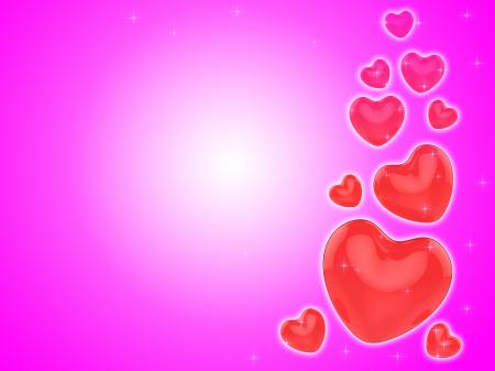 Hearts On Background Show Romantic Couple Or Dating