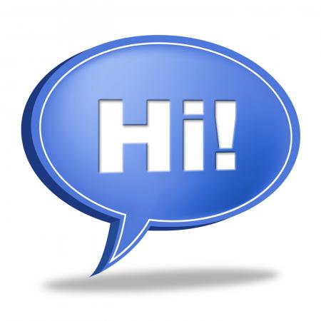 Hi Speech Bubble Represents How Are You And Chat