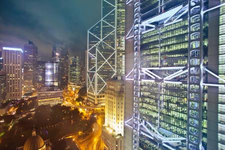 High Rise Buildings during Night Time