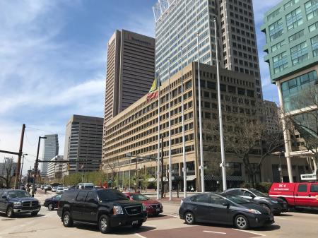 High-rise commercial buildings, Pratt Street and S. Calvert Street (northwest corner), Baltimore, MD 21201