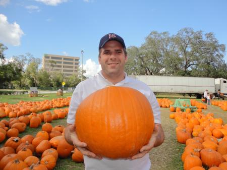 Holding a Pumpkin