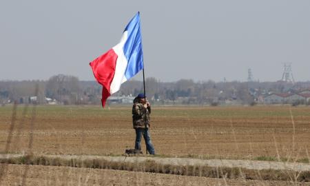 Holding Flag