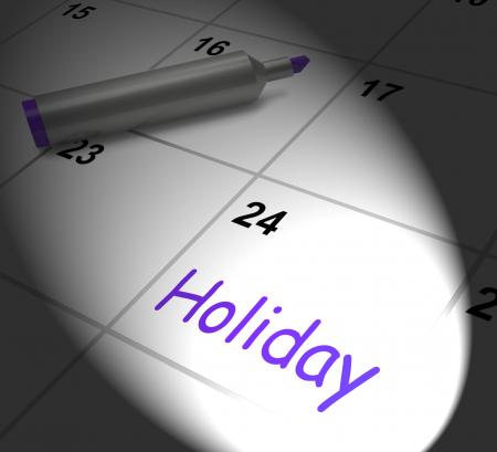 Holiday Calendar Displays Rest Day And Break From Work