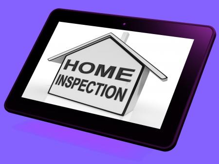 Home Inspection House Tablet Means Assessing And Inspecting Property