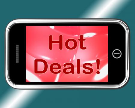 Hot Deals Mobile Message Represents Discounts Online