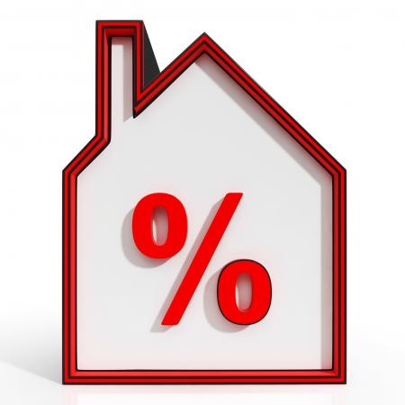 House And Percent Sign Displaying Investment Or Discount