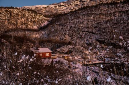 House on Mountain Against Sky