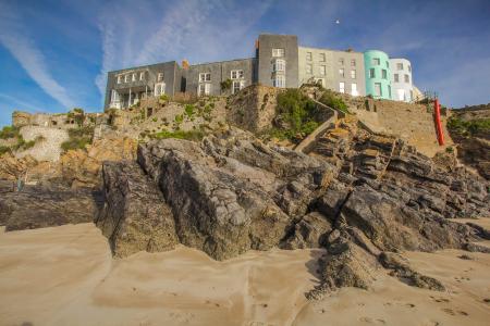 Houses on coast at wales england