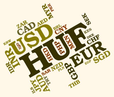 Huf Currency Indicates Worldwide Trading And Broker