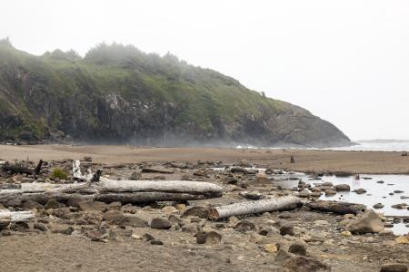 Hug Point Beach, Oregon, Foggy Day