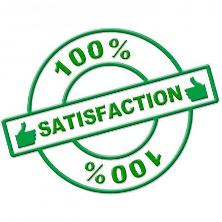 Hundred Percent Satisfaction Indicates Absolute Satisfied And Contentm